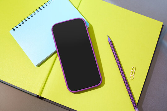 Office supplies on a desk during a work session