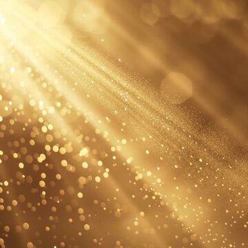 Golden light particles dancing in a rhythmic motion within this elegant video footage showing abstract sparks floating across the dark background