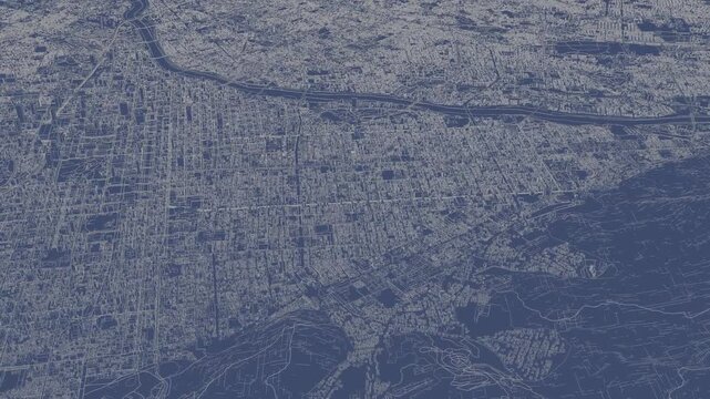 3D looped animation of city - Sapporo Japan