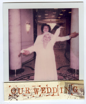 Vintage Polaroid Wedding Photo of Couple 