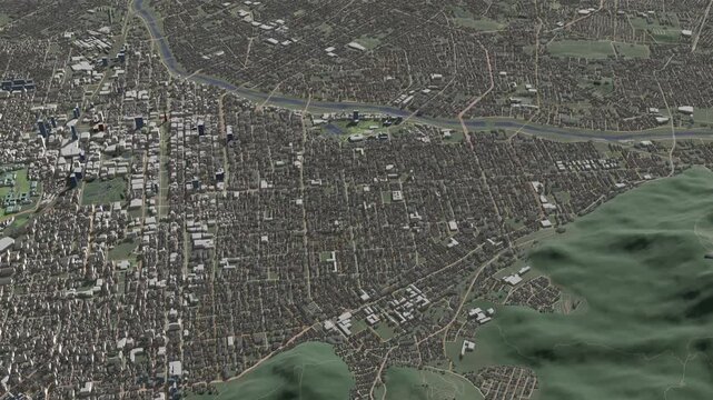 3D looped animation of city - Sapporo Japan