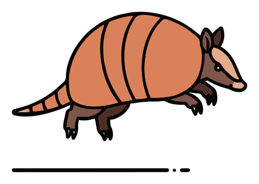 Armadillo jumping in mid air vector art. Generative AI