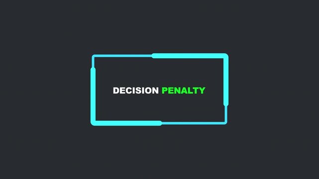 VAR Penalty Decision Process HUD Motion Graphic. Futuristic Soccer Penalty Review Overlay with Results on Alpha Channel.