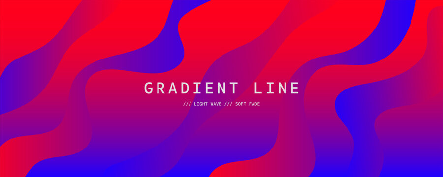 Abstract vector background with smooth flowing wavy lines in vibrant red and purple gradients