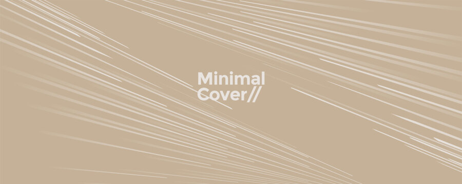 Abstract minimal cover design with diagonal lines on beige background