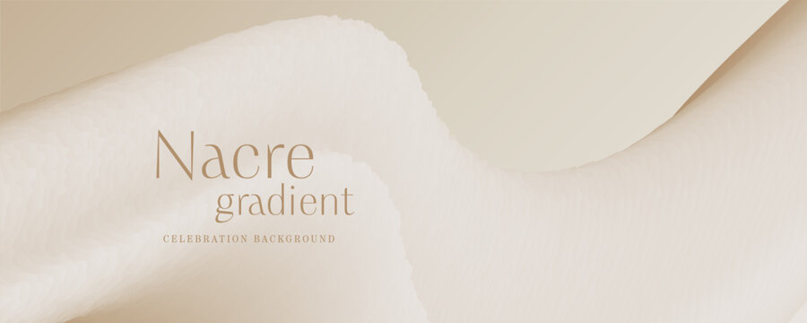 Elegant abstract celebration background with soft wavy folds of light beige