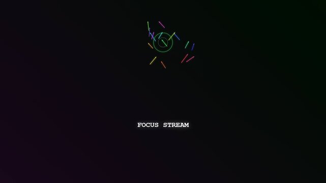 An abstract digital visualization of AI powered brainstorming showing glowing neon data streams converging into a central focal point within a dark cinematic virtual environment