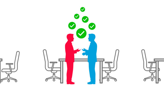 Business people discussing and agreeing on a deal.