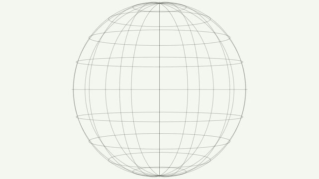 3d Wireframe Sphere Loop Animation for Abstract Technology Concepts
