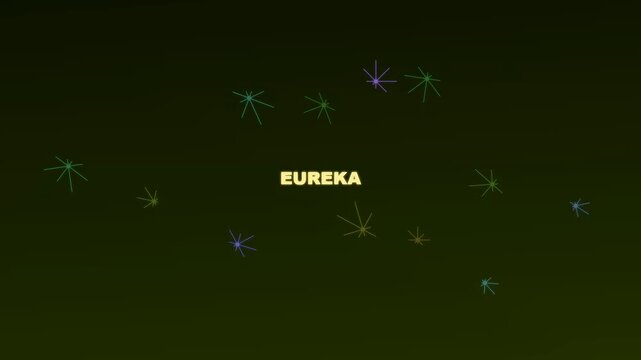 Conceptual motion graphic visualizing AI powered brainstorming as iridescent geometric particles converge within a dark void to trigger a sudden epiphany and a moment of enlightenment