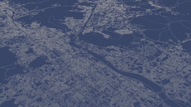 3D looped animation of city - Yamaguchi Japan