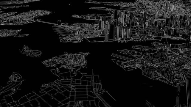 3D looped animation of city - Sydney Australia