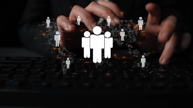 Global human network and workforce distribution highlight human, network, and global presence through digital connection and team coordination Marrow