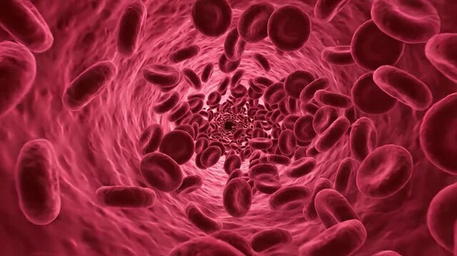 Red blood cell blood vessel circulation human body microscopic biology medical anatomy health oxygen transport vascular system bloodstream cellular tissue science healthcare close up texture organic