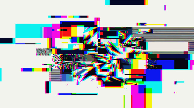 Abstract glitch background with colorful patterns and distortion  