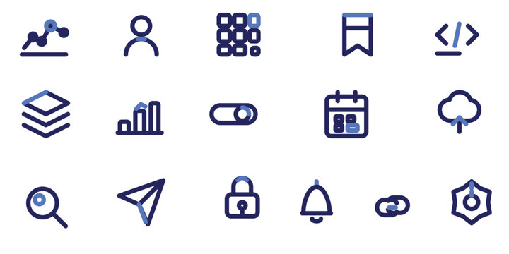 Modern UI line icons for web apps dashboard and interfaces