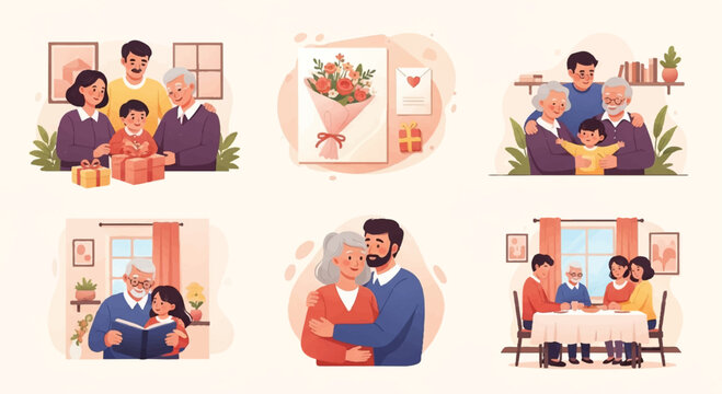 Multi-generational family gatherings and love with living room family tree generations togetherness grandparent grandmother grandfather