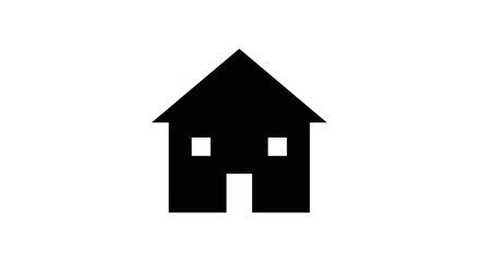 Fototapeta premium Simple Black House Icon Design.
