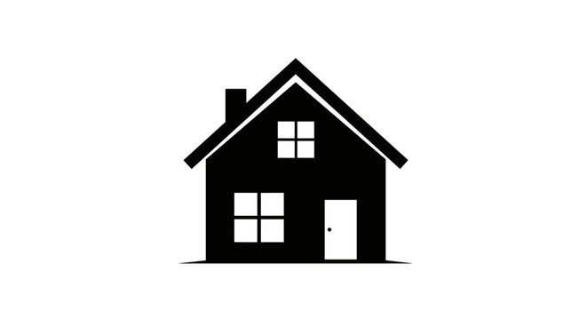 Simple Black House Icon Illustration 1.