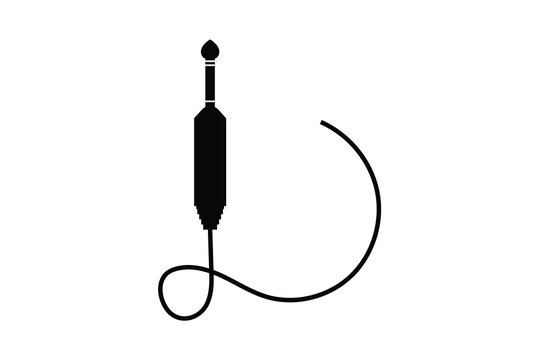 audio jack plug connected icon, audio socket jack plug  cable icon, audio electric plug cable icon isolated on white background.