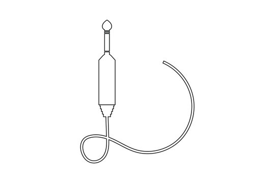 audio jack plug connected icon, audio socket jack plug  cable icon, audio electric plug cable icon isolated on white background.