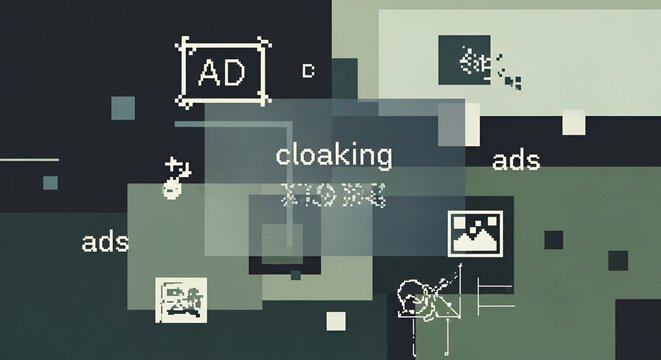 Abstract Schematic Representation of Adversarial Ad Cloaking and Digital Interface Obfuscation