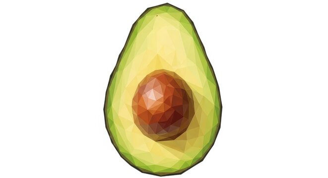 Freshly Cut Avocado with Seed Isolated on White.