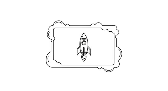 Rocket Launching into Space, Smoke Trails, Futuristic Technology, Startup Concept