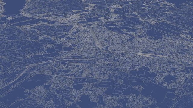 3D looped animation of city - Villach Austria