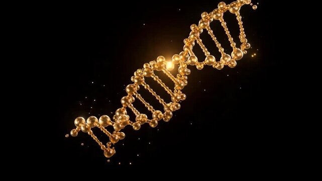 dna strand on black background