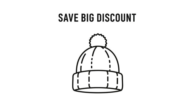 Save Big Discount Winter Hat Icon Graphic Design
