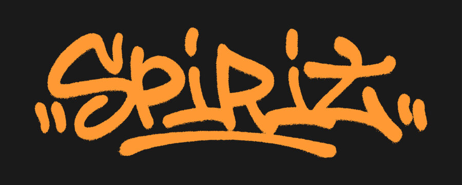 Dynamic urban graffiti tag of the word Spirit with sharp handstyle. Street art lettering representing the holy ghost, divine energy, and spiritual presence.