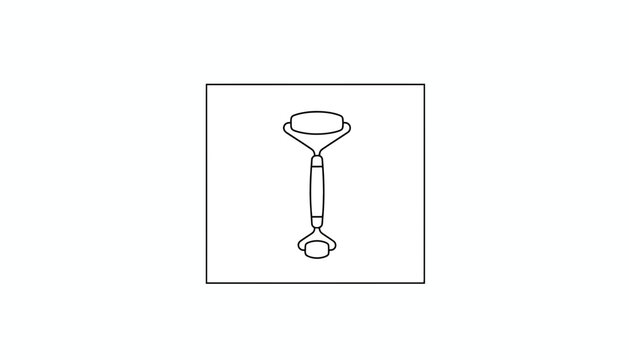 Jade Roller for Face Massage and Skincare - Line Art Icon