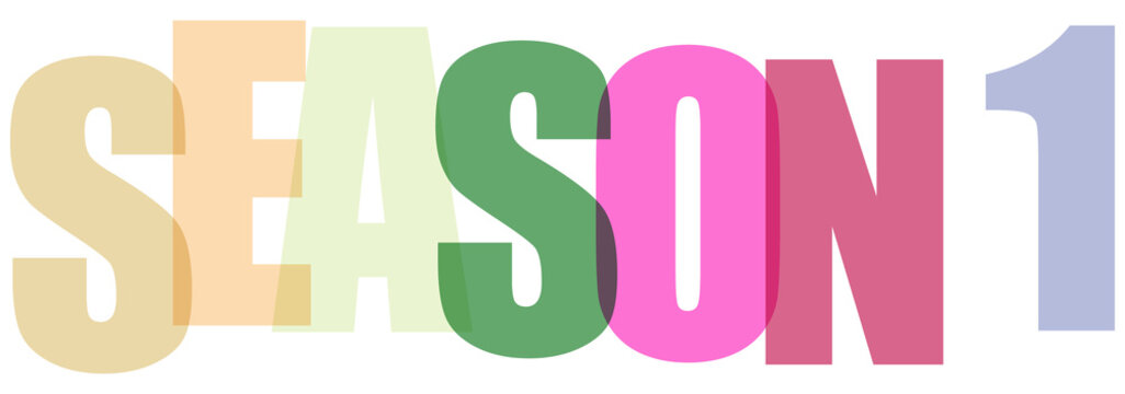 Colorful bold letters spelling SEASON 1 isolated on transparent background