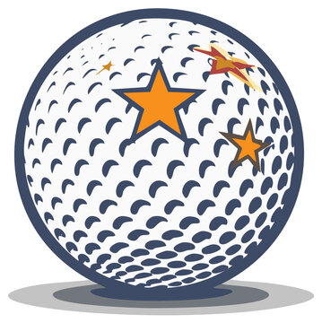 All Star Golf Ball Illustration for Championship or Tournament