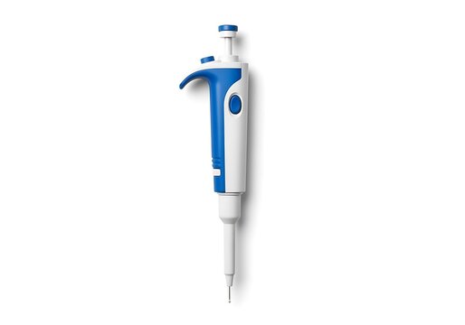 Laboratory micropipette blue gray isolated on white background science tool 