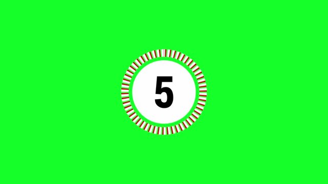 10 seconds countdown timer animation in 4K UHD smooth digital circle motion graphic clean background for video editing