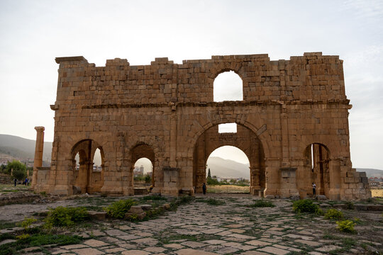 Lambaesis principia archways glowing in warm late afternoon light