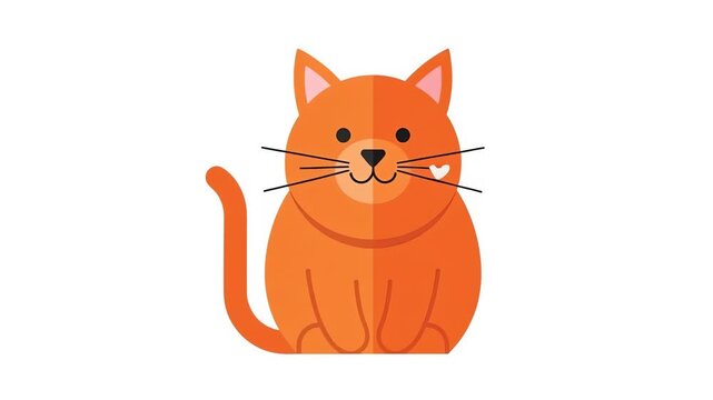Cute Animated Orange Cartoon Cat Sticking Tongue Out