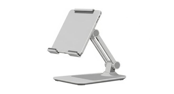 Modern adjustable tablet stand isolated.