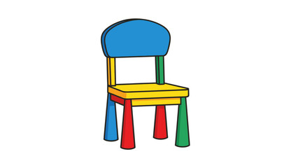 Fototapeta premium Colorful Childrens Chair Illustration.