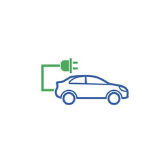 Fototapeta premium Electric car charging with green plug.