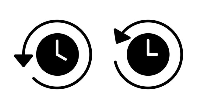 History icon set vector. recent event history sign and symbol