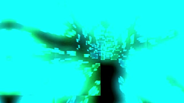 Cyan Experimental Energy Core Reactor Unstable Cyber Abstract VJ Loop Seamless 4K