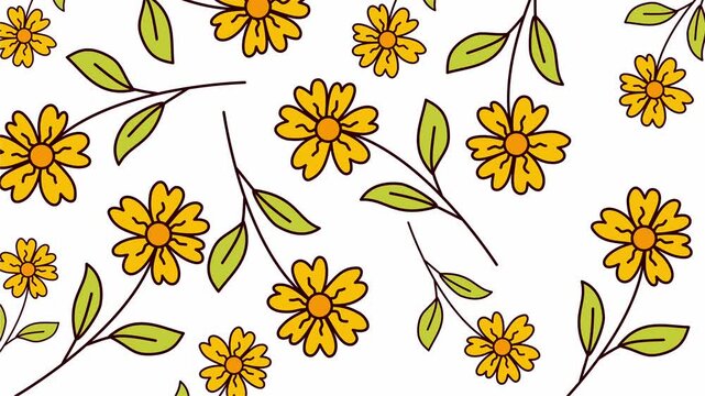 yellow flower pattern background for spring and summer textile design