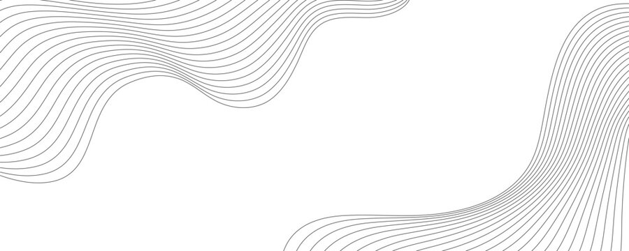 Minimalist Abstract Wave Background with Parallel Black Flowing Lines on White