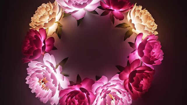 優雅な芍薬のリース