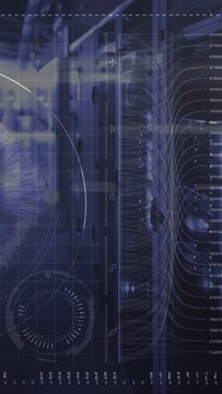 Vertical video: HUD animating after pulse, rotating dial, sweeping arc, pulsing node for monitoring
