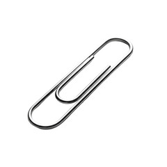 Fototapeta premium Close up of a Silver Paperclip Isolated on a White Background for Office or Stationery Use