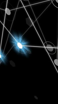 Vertical video: When ball appears athlete lifting leg lowering to control ball while grid over legs